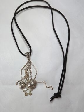 Sterling Silver Ladybug and Flower Pendant